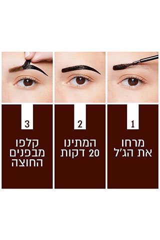 שלב 1. מרחו את הג'ל. שלב 2 המתינו 20 דקות. שלב 3 קלפו מבפנים החוצה.