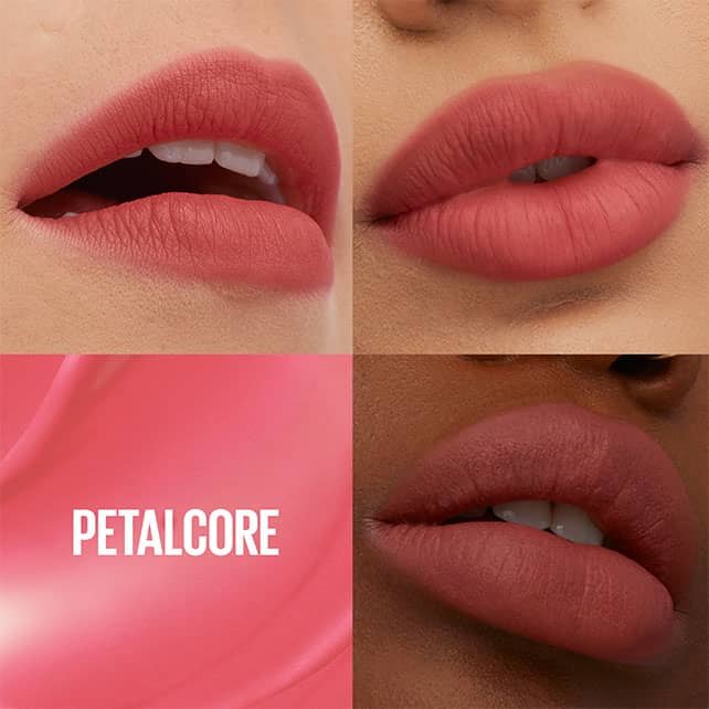 3 דוגמניות מציגות שפתיים באיפור שפתון Teddy Tint גוון Petalcore
